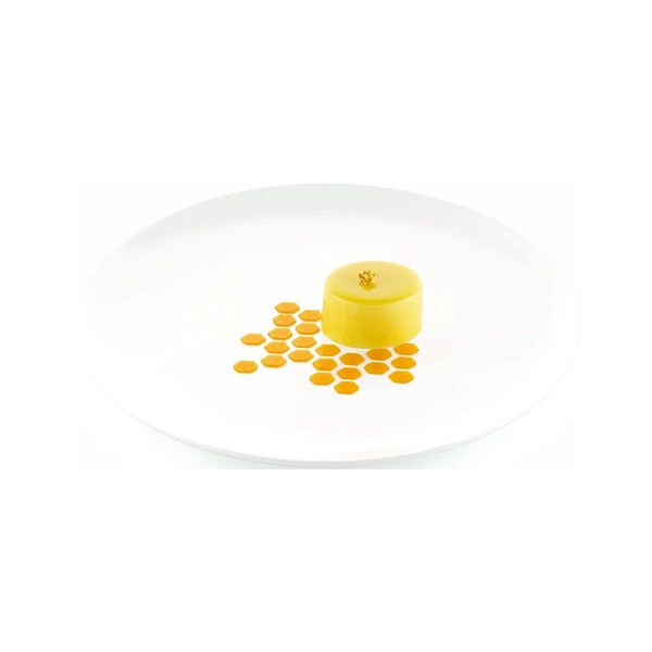 Stencil miele Silikomart: stampo in silicone giallo per decoro alveoli 100x77xh1 mm - set 2 pz