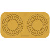 Mandala Silikomart: stampo in silicone giallo per 2 decori di forma geometrica, cerchi di ø140xh1.7 mm