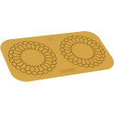 Mandala Silikomart: stampo in silicone giallo per 2 decori di forma geometrica, cerchi di ø140xh1.7 mm
