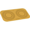 Mandala Silikomart: stampo in silicone giallo per 2 decori di forma geometrica, cerchi di ø140xh1.7 mm