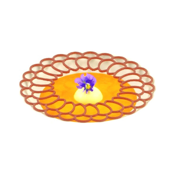 Mandala Silikomart: stampo in silicone giallo per 2 decori di forma geometrica, cerchi di ø140xh1.7 mm