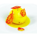 Taiga, linea Naturae, Silikomart; stampo silicone giallo 56 decori di 3 forme di foglie diverse