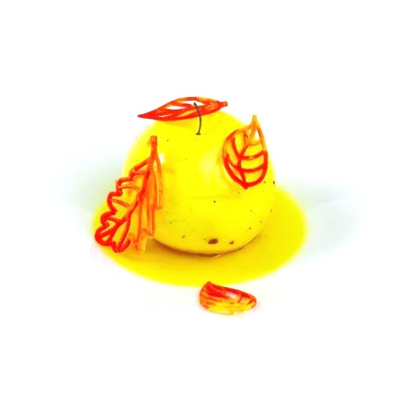 Taiga, linea Naturae, Silikomart; stampo silicone giallo 56 decori di 3 forme di foglie diverse