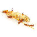Taiga, linea Naturae, Silikomart; stampo silicone giallo 56 decori di 3 forme di foglie diverse