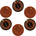 Mini coffee decor Silikomart: stampo in silicone bianco o tappeto decorativo a tema caffè di ø60xh1,7 mm