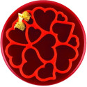 Mini love decor Silikomart: set 6 stampi in silicone bianco o tappeto decorativo cuoricini di ø60xh1,7 mm