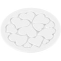 Mini love decor Silikomart: set 6 stampi in silicone bianco o tappeto decorativo cuoricini di ø60xh1,7 mm
