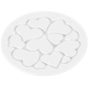 Mini love decor Silikomart: set 6 stampi in silicone bianco o tappeto decorativo cuoricini di ø60xh1,7 mm