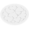 Mini love decor Silikomart: set 6 stampi in silicone bianco o tappeto decorativo cuoricini di ø60xh1,7 mm