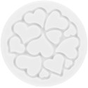 Mini love decor Silikomart: set 6 stampi in silicone bianco o tappeto decorativo cuoricini di ø60xh1,7 mm