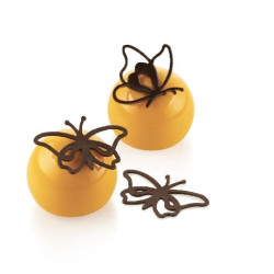 Grace Silikomart: tappeto in silicone grigio 40x8xh0,2 cm per 6 decori 3 farfalle con ali aperte e 3 farfalle con ali chiuse