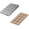 Kit bon bon ice Silikomart: 1 stampo silicone e 1 stampo tritan per 12 bon bon o macaron gelato ø44 mm Kit bon bon ice Silikomart: 1 stampo silicone e 1 stampo tritan per 12 bon bon o macaron gelato ø44 mm