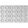 Cannelé 01 P Silikomart: stampo in tritan per 24 cannelle di cioccolato di ø25xh21 mm Cannelé 01 P Silikomart: stampo in tritan per 24 cannelle di cioccolato di ø25xh21 mm