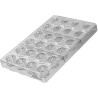 Cannelé 01 P Silikomart: stampo in tritan per 24 cannelle di cioccolato di ø25xh21 mm