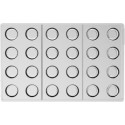 Cilindro 01 P Silikomart: stampo in tritan per 24 cioccolatini a forma cilindrica di ø22xh22 mm