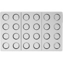 Cilindro 01 P Silikomart: stampo in tritan per 24 cioccolatini a forma cilindrica di ø22xh22 mm