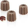 Cannelé 01 P Silikomart: stampo in tritan per 24 cannelle di cioccolato di ø25xh21 mm