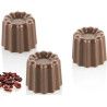 Cannelé 01 P Silikomart: stampo in tritan per 24 cannelle di cioccolato di ø25xh21 mm
