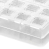 Quadro 01 Silikomart: stampo tritan per 24 cioccolatini a base quadrata di dimensioni 25x25 h 15 mm