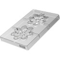Aurora T Silikomart: stampo Tritan, CH049 linea Chocado, 2 tavolette cioccolato a forma fiore ø110xh17 mm