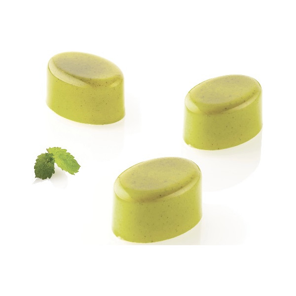 Ovale 01 P Silikomart: stampo Tritan CH014 linea Chocado per 24 cioccolatini ovali 33x23 h 15 mm