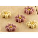 Flower Silikomart: stampo silicone marrone per cioccolatini 8 margherite di cioccolato  ø38xh12 mm