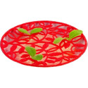 Esotico Silikomart: stampo in silicone giallo per 2 decori di intrecci di rami e foglie ø140xh1.7 mm