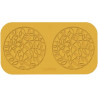 Esotico Silikomart: stampo in silicone giallo per 2 decori di intrecci di rami e foglie ø140xh1.7 mm Esotico Silikomart: stampo in silicone giallo per 2 decori di intrecci di rami e foglie ø140xh1.7 mm
