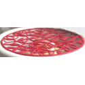 Esotico Silikomart: stampo in silicone giallo per 2 decori di intrecci di rami e foglie ø140xh1.7 mm