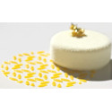 Stencil foglia Silikomart stampo silicone giallo decoro foglie ⌀100 h 1 mm - set 2 pz