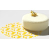 Stencil foglia Silikomart stampo silicone giallo decoro foglie ⌀100 h 1 mm - set 2 pz Stencil foglia Silikomart stampo silicone giallo decoro foglie ⌀100 h 1 mm - set 2 pz