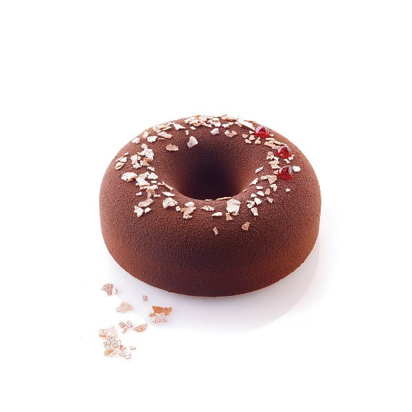 Savarin 115 Silikomart: stampo silicone bianco Tortaflex per monoporzione ciambella ø115xh4 cm volume 345 ml