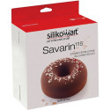 Savarin 115 Silikomart: stampo silicone bianco Tortaflex per monoporzione ciambella ø115xh4 cm volume 345 ml