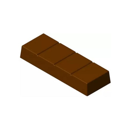 Stampo cioccolato forma torroncino o barretta rettangolare di cioccolato da 50 g, lunga 10 cm in policarbonato Stampo cioccolato forma torroncino o barretta rettangolare di cioccolato da 50 g, lunga 10 cm in policarbonato