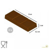 Stampo in policarbonato per 12 barrette di cioccolato da 3 quadretti di peso 28 g dimensioni 80x31xh10 mm