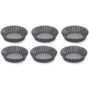Set 6 formine in alluminio antiaderente con fondo rialzato per crostatine tonde ø10xh2,3 cm di Vespa