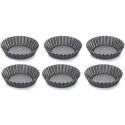 Set 6 formine per crostatina tonda in alluminio antiaderente con fondo rialzato ø10xh2,3 cm da Vespa