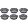 Set 6 formine in alluminio antiaderente con fondo rialzato per crostatine tonde ø12xh2,5 cm di Vespa