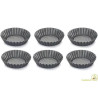 Set 6 formine in alluminio antiaderente con fondo rialzato per crostatine tonde ø12xh2,5 cm di Vespa