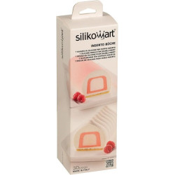 Inserto buche universale Silikomart: stampo silicone grigio a doppio inserto 200x35xh30 mm 220x50xh40 mm
