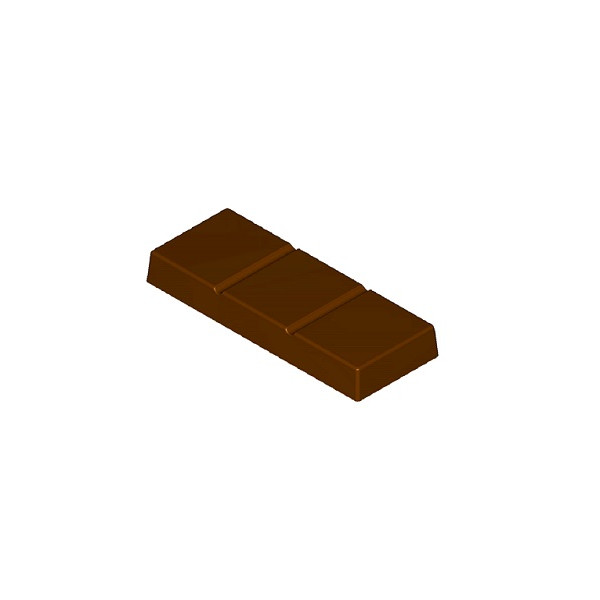 Stampo in policarbonato per 12 barrette di cioccolato da 3 quadretti di peso 28 g dimensioni 80x31xh10 mm