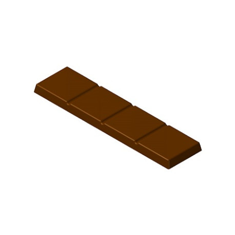 Stampo per barretta di cioccolato a 4 quadretti in policarbonato professionale di 112x28xh57 mm e peso 20 g Stampo per barretta di cioccolato a 4 quadretti in policarbonato professionale di 112x28xh57 mm e peso 20 g