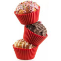 Pirottini Round Cups Silikomart (6 pz) – Stampi in Silicone Rosso per Muffin Ø6,8xH3,2 cm
