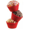 Set 6 pirottini muffin tondi da Silikomart: 6 stampi in silicone rosso di diametro 69 mm, altezza 32 mm