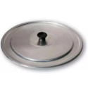 Coperchio in alluminio con pomello in plastica nera, di forma tonda disponibile da ø18 cm a ø36 cm