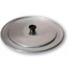 Coperchio in alluminio con pomello in plastica nera, di forma tonda disponibile da ø18 cm a ø36 cm Coperchio in alluminio con pomello in plastica nera, di forma tonda disponibile da ø18 cm a ø36 cm