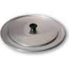 Coperchio in alluminio con pomello in plastica nera, di forma tonda disponibile da ø18 cm a ø36 cm Coperchio in alluminio con pomello in plastica nera, di forma tonda disponibile da ø18 cm a ø36 cm