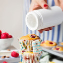 Spargi-zucchero in plastica con setaccio acciaio e coperchio chiusura ø6xh11 cm da Decora