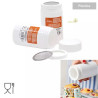 Spargi-zucchero in plastica con setaccio acciaio e coperchio chiusura ø6xh11 cm da Decora Spargi-zucchero in plastica con setaccio acciaio e coperchio chiusura ø6xh11 cm da Decora
