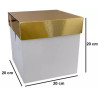 Box per panettone alto Decora in cartone Kraft bianco con coperchio dorato 20x20xh20 cm